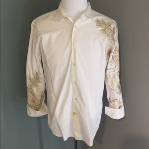 Tiger Design Embroidered Dress Shirt